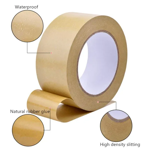 Miniatura 2 de Rollos de Cinta Autoadhesiva para Respaldo de Marco de Imagen Kraft Marrón 2'' de Ancho x 55 Yardas