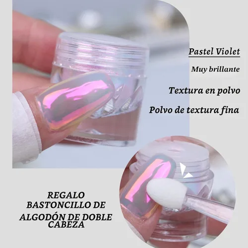 Miniatura 4 de Polvo de uñas cromado Pigmento holográfico con efecto espejo de dona esmaltado Arte de uñas de grado profesional y resina para manualidades