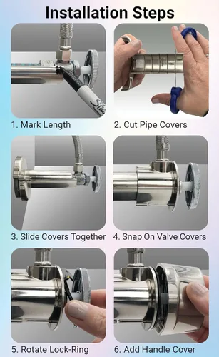 Miniatura 4 de Placa Escutcheon para Decoración de Baño Placas de Cubierta de Fontanería para Lavabo de Pedestal y Válvula de Llenado de Inodoro Válvula