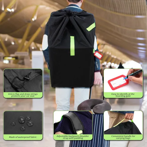 Miniatura 3 de Zihvfzu Bolsa de viaje impermeable para asiento de automóvil, adecuada para avión y viajes aéreos, diseño de mochila acolchada duradera, adecuada