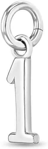 Miniatura 2 de In Season Jewelry Dije de plata de ley 925 con números pulidos pequeños para niñas pequeñas 1-0 Abalorio especial de año de graduación para niñas