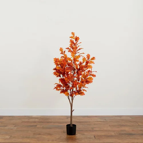 Miniatura 7 de Nearly Natural Árbol de otoño artificial de roble otoñal de 5 pies