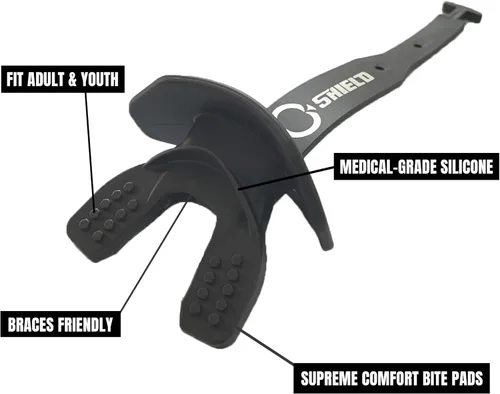 Miniatura 4 de O Shield Striker - Protector bucal de fútbol con correa conectada, protector de labios apto para entrenamiento de fútbol, jóvenes y adultos