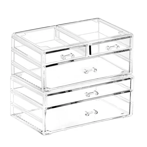 Miniatura 8 de Cq acrylic - Organizadores apilables transparentes para maquillaje y almacenamiento con 8 cajones, organizador de gabinete de medicina de acrílico