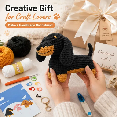 Miniatura 4 de Kit de ganchillo Nikolle para principiantes con videotutoriales paso a paso Kit de ganchillo de animales Kit de inicio de ganchillo para adultos