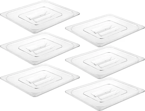 Miniatura 26 de CURTA Paquete de 6 bandejas de comida NSF, tamaño medio de 2 1/2 pulgadas de profundidad, plástico de policarbonato comercial transparente apto