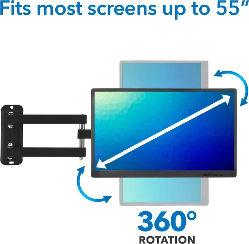Miniatura 9 de Mount-It! Soporte de pared para TV de movimiento completo con brazo articulado Soporte de movimiento de inclinación, giro y rotación Soporte