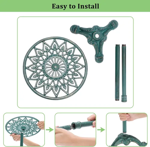 Miniatura 2 de OwnMy Soporte alto de hierro fundido para macetas, soporte para macetas con pedestal decorativo, para interiores y exteriores, soporte grande