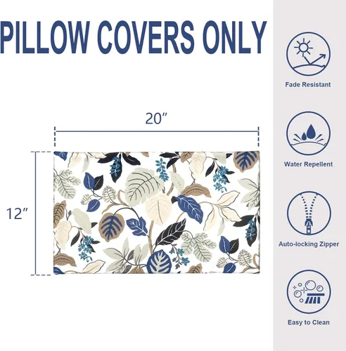 Miniatura 562 de Juego de 2 almohadas para exteriores de 16 x 16 pulgadas, repelentes al agua con interiores, para muebles de patio, hogar, jardín, geometría bohemia