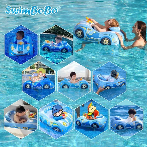 Miniatura 5 de Swimbobo Toddler Pool Float with Seat Boat Inflatable Ride-on Car for Kids Outdoor Toys