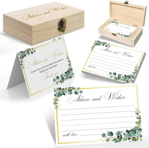 Miniatura 15 de Consejos y deseos para el señor y la señora – 60 mensajes florales de boda con caja de almacenamiento – Juego de deseos románticos para matrimonio