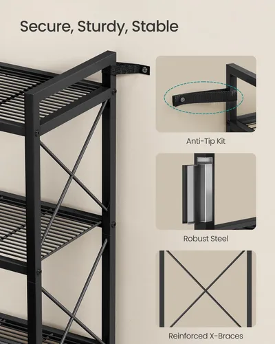 Miniatura 4 de SONGMICS Metal Storage Rack with Wheels