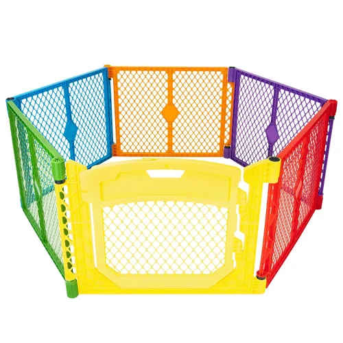 Toddleroo by North States - Superyard Colorplay Ultimate Play Yard: Corralito independiente de 6 paneles para bebés - Uso en interiores y exteriores