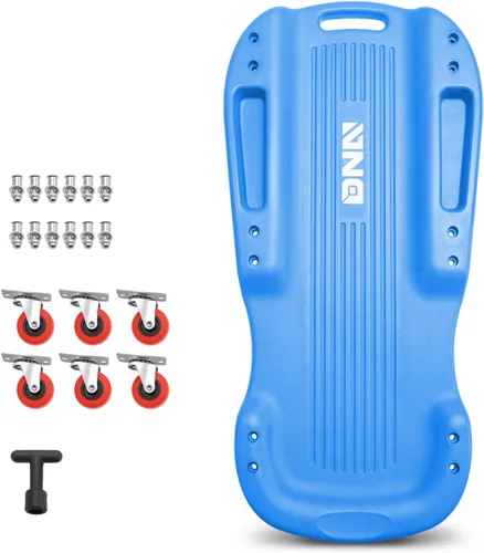 Miniatura 2 de DNA Motoring 38 pulgadas de plástico de perfil bajo con ruedas para garaje con bolsillos laterales y 6 ruedas, azul, TOOLS-00391