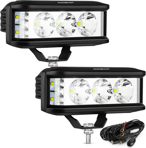 Miniatura 10 de Auxbeam Cápsulas LED de cubo de 4 pulgadas, luces superbrillantes de 60 W, luces auxiliares de inundación, luz de conducción de motocicleta