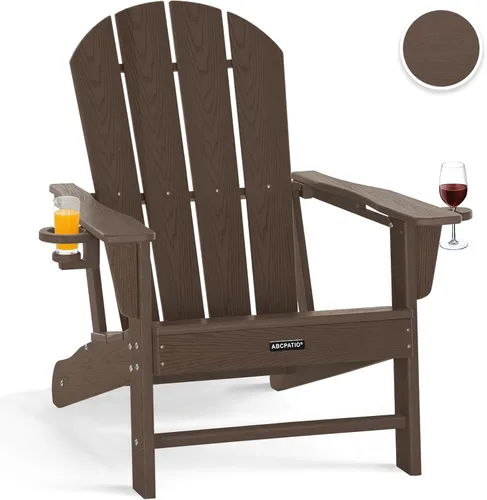 Miniatura 8 de Sillas Adirondack plegables – Silla Adirondack de plástico con soporte para tazas, sillas para exteriores resistentes a la intemperie
