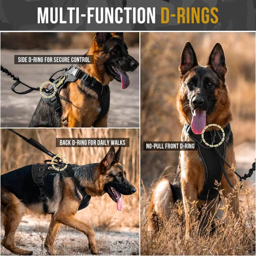 Miniatura 5 de OneTigris Arnés táctico sin tirones para perros pequeños, chaleco reflectante K9 de fácil control con paneles de gancho y bucle, arnés ajustable