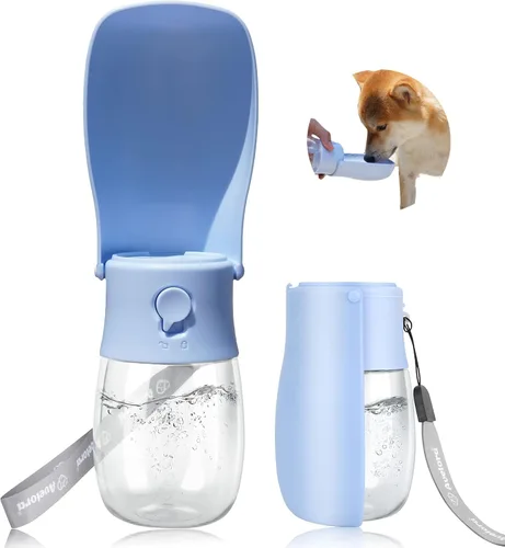 Miniatura 10 de Botella de agua plegable para perro, dispensador de agua portátil para perros, gatos, conejos, cachorros y animales pequeños, apto para Azul