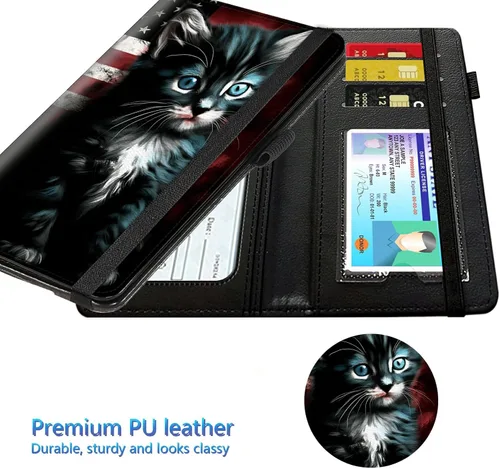 Miniatura 131 de Funda para chequera para hombres y mujeres, cartera de cuero RFID con ranuras para tarjetas de crédito, soporte de cheques duplicados personales