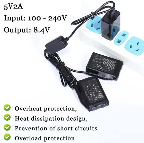 Miniatura 2 de Cargador de guante calentado de 8.4V para 7.4V SWB01 SWB03 2200 3000 3500mAh Li-polímero de carga de batería recargable para calcetines, chaquetas