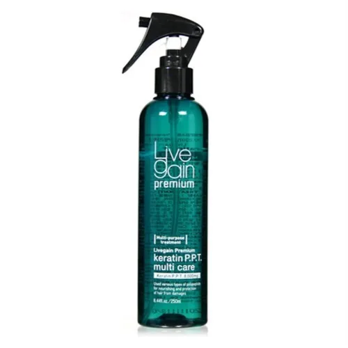 Saehan Livegain Premium Keratin PPT Multi Care 8.44 fl oz - Antes y después del tratamiento - Lo mejor para cabello teñido y permanente - Hidratante