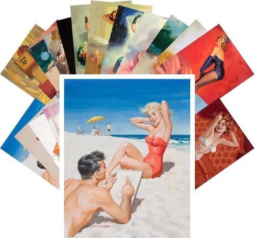 Miniatura 10 de PIXILUV Postal Pack 24pcs Golf Niñas Vintage Viaje Carteles Pinup Sport Azul