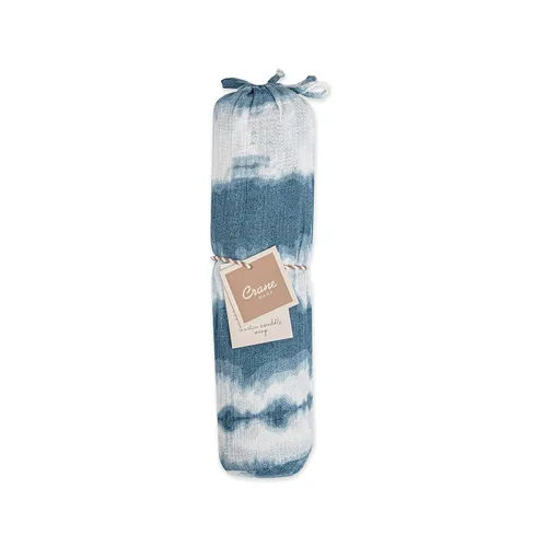 Miniatura 2 de Crane Baby Manta de muselina suave, envoltura suave para niños y niñas, teñido anudado azul, 47 x 47 pulgadas
