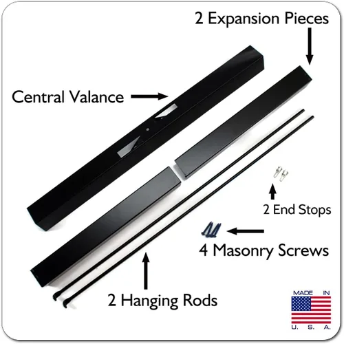 Miniatura 4 de Midwest Hearth Kit de barra y cenefa ajustable para pantallas de chispas de chimenea (bronce antiguo) fabricado en Estados Unidos