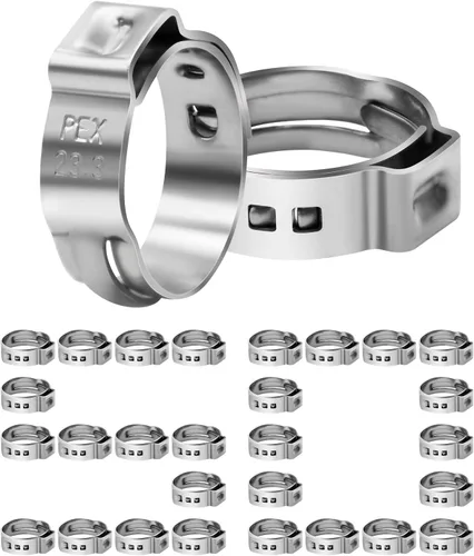 Miniatura 10 de Paquete de 200 abrazaderas PEX de 3/4 pulgadas, abrazaderas de manguera de oreja única de acero inoxidable 3/4" × 200