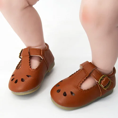 Miniatura 2 de E-FAK Zapatos Mary Jane planos con lazo antideslizante para niñas pequeñas, zapatos de vestir para primeros pasos, zapatos de boda de princesa