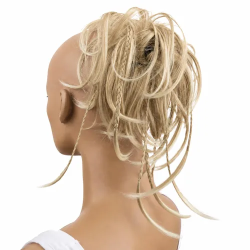 Miniatura 14 de CAISHA Prettyshop - Banda elástica grande XXL tipo postizo de cabello trenzado apenas ondulado, ideal para peinados recogidos o rodetes desaliñados