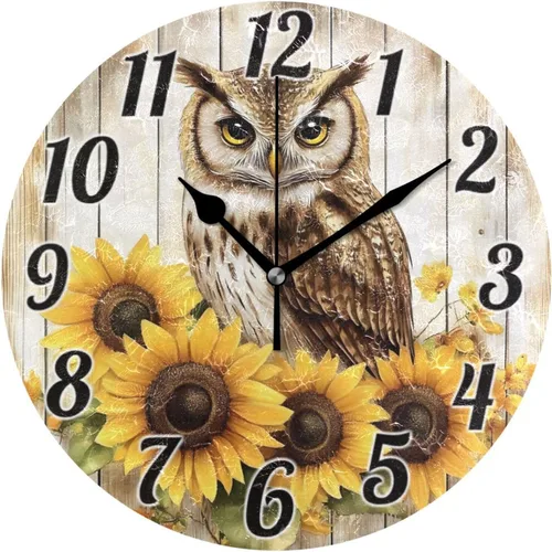 Miniatura 36 de Reloj de pared con mariposas moradas, silencioso, funciona con pilas, floral, sin tictac, decorativo, reloj analógico de cuarzo redondo de 9.5 A01