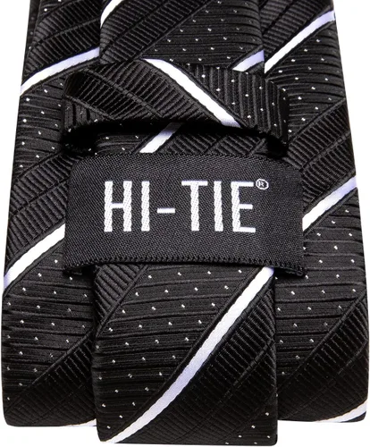 Miniatura 191 de Hi-Tie Corbatas de seda para hombre, diseño de cachemira a rayas, con bolsillo, gemelos cuadrados, conjunto formal de negocios