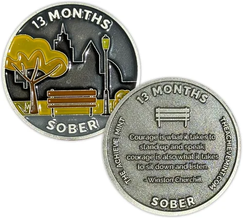 Miniatura 29 de Ficha sobria de 8 meses Chip sobrio de ocho meses Regalo no AA, medallones no religiosos para hombres y mujeres que celebran la sobriedad