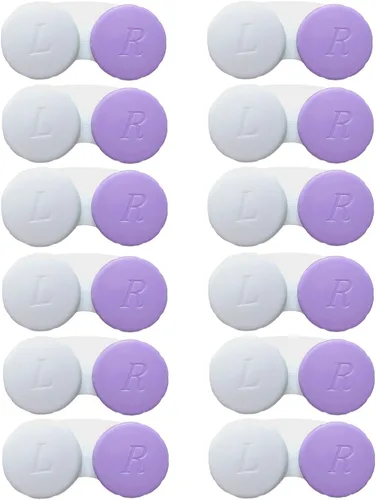Miniatura 9 de Paquete de 12 fundas para lentes de contacto, caja de soporte para lentes de contacto, kit de almacenamiento en remojo