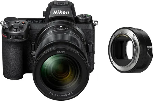 Nikon Cámara sin espejo Z 7II con lente NIKKOR 0.945-2.756 in f/4 S y adaptador de montaje FTZ II