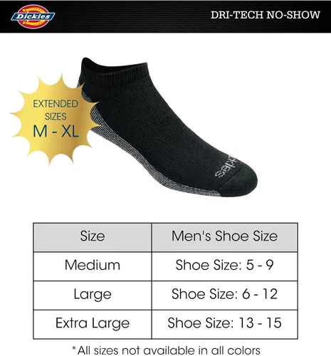 Miniatura 3 de Dickies Men's Dri-tech Moisture Control No Show Socks (6 & 12 Pairs)