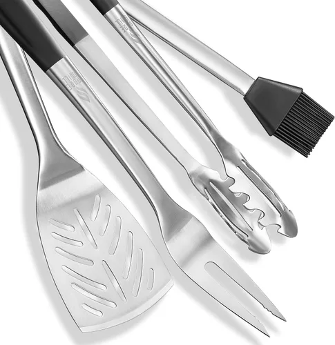 Miniatura 3 de Pure Grill Juego de utensilios de barbacoa de acero inoxidable de 4 piezas, accesorios de barbacoa de grado profesional