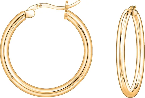 Savlano Aretes redondos de plata de ley 925 Aretes de aro chapados en oro de 18 quilates para mujeres y hombres, vienen en 0.394 in a 0.984 in con