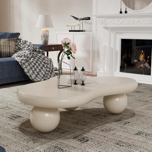 Miniatura 19 de Mesas de centro en forma de nube, mesa de centro irregular, mesa de centro con diseño moderno en forma de nube, mesas de centro para sala de estar