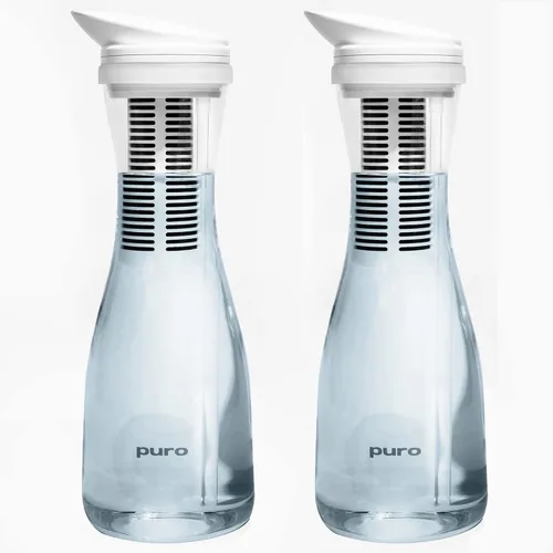Jarra de Filtro de Agua de Vidrio Puro - Filtro de Larga Duración - Filtrado Más Rápido - 1.3L - Filtro de Agua de Carbón Elimina Plomo, Olores,