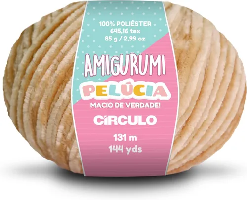 Miniatura 16 de Circulo - Hilo Amigurumi Pelucia, hilo especial de felpilla de terciopelo para amigurumi y manta, 144 yardas, peinado (1112 - crema)