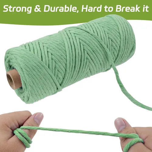 Miniatura 3 de CAMAL Cordón de macramé de 0.157 in x 109 yardas (328.1 ft), cuerda de algodón de color para tejer, manualidades, colgar en la pared, proyectos