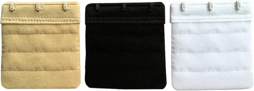 Miniatura 4 de Paquete de 3 extensores de brasier de 3 ganchos suaves y cómodos para mujer, 2.4 x 2.3 pulgadas