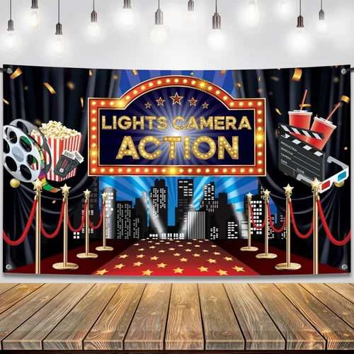 Miniatura 9 de KatchOn, Fondo de acción para cámara con luces XtraLarge - 72 x 44 pulgadas Decoración de fiesta temática de película Decoraciones de fiesta