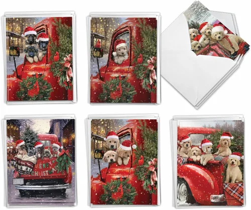 Miniatura 13 de The Best Card Company Juego de 36 tarjetas navideñas surtidas de 4 x 5.12 pulgadas con sobres para hombres y mujeres (diseños de 36 x 1) Vintage