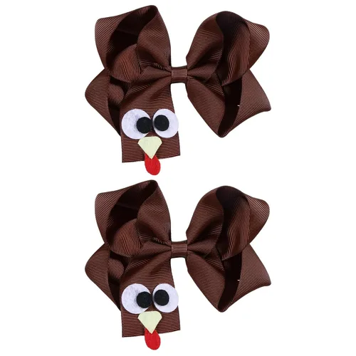 Miniatura 9 de Lazos para el pelo de calabaza para mujeres y niñas, 2 piezas de 4.5 pulgadas, lindo naranja para otoño, Acción de Gracias, Halloween, pasador