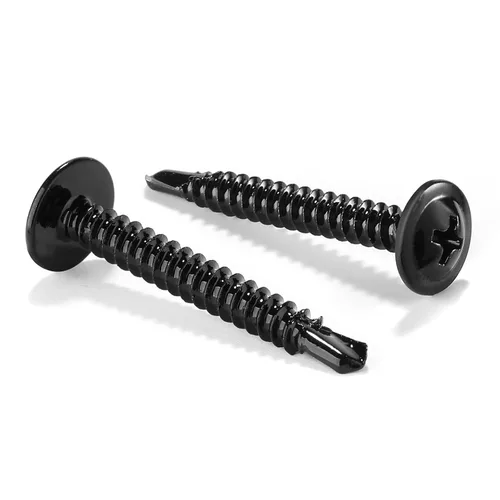 Miniatura 20 de Tornillos de chapa metálica #8 de 1-1/2 pulgadas, 100 tornillos de acero inoxidable 410 tornillos autorroscantes rápidos de cabeza de armadura