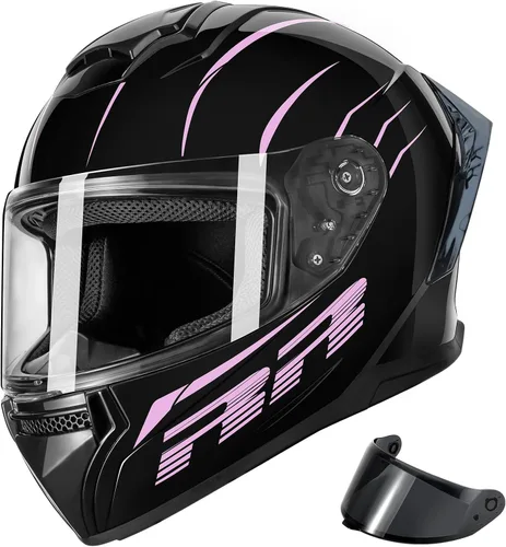 Miniatura 10 de Cascos de motocicleta de cara completa para adultos, casco de motocicleta para hombres y mujeres, aprobado por DOT con 2 viseras extraíbles