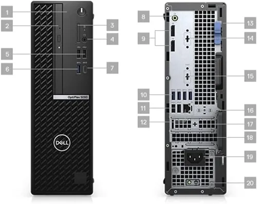 Miniatura 3 de Dell Optiplex 5090 SFF Desktop Core i5-10500 - Disco duro SSD de 512 GB - 16 GB de RAM 6 núcleos @ 4.5 GHz Win 11 Pro Negro (renovado)